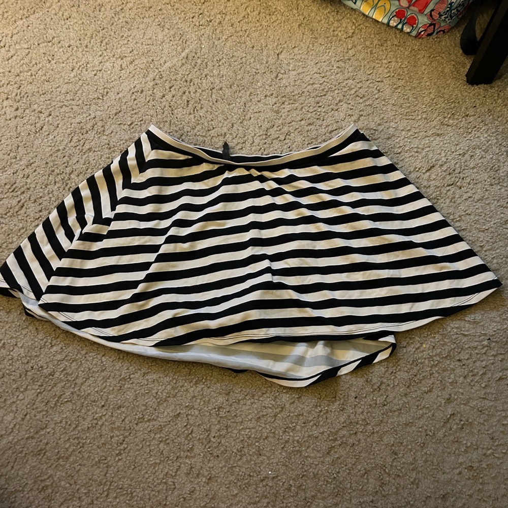 Torrid Striped Black and White Swim Skirt
